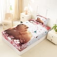 thumbnail image 4 of Erosebridal Kid Cute Capybara Twin Sheet Sets, Japanese Cherry Blossoms Bedding, 3pcs, 4 of 5