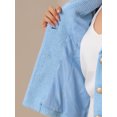 thumbnail image 5 of DARING DIVA Women's Lapel Collar Long Sleeves Blazer Jacket M Blue, 5 of 5
