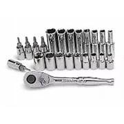 Master Mechanic 45-Piece SAE Socket Tool Set, 1/4 Inch Drive, Ratchet Kit
