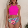 thumbnail image 2 of Women's Bikini Swimsuits for Women Bathing Suits Top Ruched Two Piece Tummy Control Round Neck with V-Wire Swim Suits Gibobby(S,RD2), 2 of 9