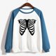 thumbnail image 5 of Puntoco Moda Mujer Halloween Esqueleto Impreso Blusa De Manga Larga Cuello Redondo Casual Pullover tops Sweatershirts Puntoco Puntoco-7613, 5 of 6