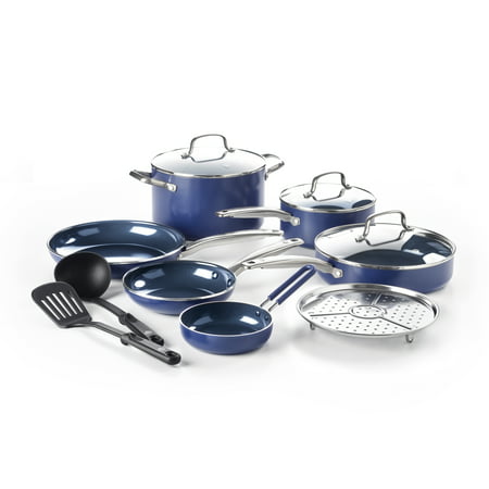 Blue Diamond 12 Piece Cookware Set, Blue (Best Cookware Sets 2019)