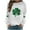 White, variant on St Patricks Day Shirt Women Funny Long Sleeve Crewneck Pullover Shamrock Clover Print Shirts Green Party Tops Womens St Patricks Day Sweatshirt