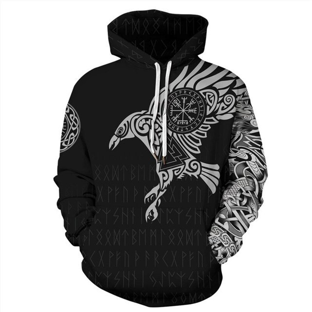 Viking Warrior Cosplay disfraz tatuaje nuevo pulóver chándal Casual colorido estampado 3D cremallera/Sudadera con capucha/sudadera/chaqueta/Unisex15SG Deng Xun unisex