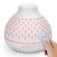 thumbnail image 1 of Difusores para aceites esenciales para habitaciones grandes, difusor de aceite de aromaterapia de grano de madera de 400 ml con modo temporizado, luz nocturna de 7 colores (blanco), 1 of 5