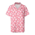 thumbnail image 6 of felwors Women Hawaiian Shirt Tropical Summer Beach Hawaii Shirts Floral Tropic Short Sleeve Button Up Top Blouses Aloha Luau Outfit (Light Pink, S), 6 of 7