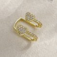 thumbnail image 4 of Yesbay 1 Pcs Women Ear Clip Ear Cuff Rhinestone Heart Smooth Polished C-shaped Non-pierced Anti-slip Stainless Lightweight Hip Hop Lady Ear Clips Club Jewelry, 4 of 7