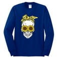 thumbnail image 2 of Skull Sunflower Skeleton Bandana Inspirational/Christian Mens Long Sleeve Shirt, Royal, X-Large, 2 of 3