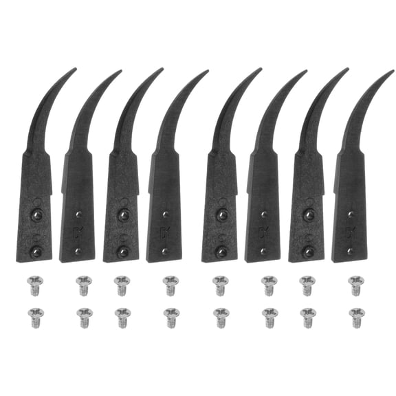 Uxcell 4pair Replaceable Ceramic Tweezer Tips 1.6" Carbon Fiber Curved Heads, Black