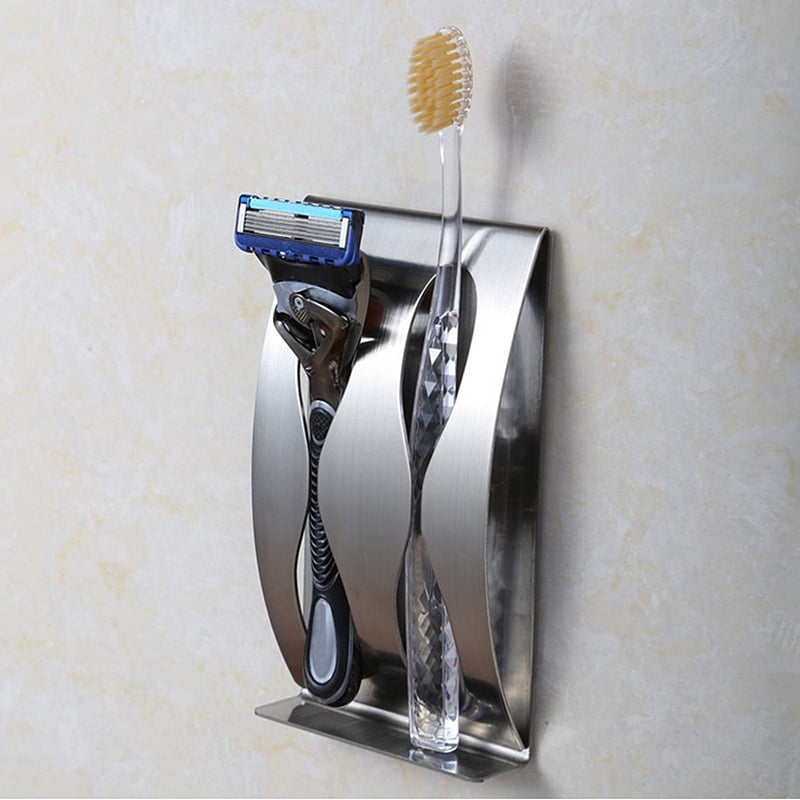 Wall Mount Toothpaste Dispenser Stainless Steel  2/3 Positions Toothbrush Holder 