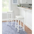 thumbnail image 3 of Linon Cessford 26" Backless Indoor Counter Stool, White Finish with White Faux Leather, Includes 1 Stool, 3 of 12