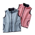 thumbnail image 3 of WBQ Kids Fleece Vest Jacket Full-Zip Warm Sleeveless, 3 of 9