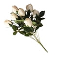 thumbnail image 3 of Ramo de flores de simulación de capullo de rosa artificial de 9 cabezas, ramo de novia, fiesta de boda, flor falsa, beige sidaley HA7318-01B, 3 of 6