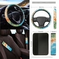 thumbnail image 3 of Yuyamidu Starfish Car Seat Cover Set Beach Car Steering Wheel Cover Seat Belt Strap Pad Trash Bag Air Vent Organizer Pocket Rearview Mirror Cover Auto Cup Mat Wristlet Keychain 15 PCS, 3 of 7