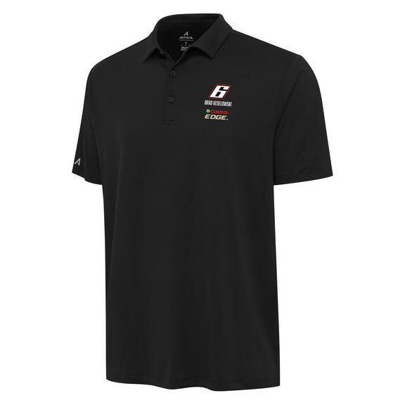 Men's Antigua Black Brad Keselowski Reprocess Polo