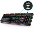 thumbnail image 1 of Clavier de Jeu Mécanique Filaire Rétroéclairé à DEL RVB avec 104 Touches, Clavier de Jeu Mécanique, Change Indépendamment l'Axe Jeux Informatiques Noir (Touche d'Arbre Noire), 1 of 8
