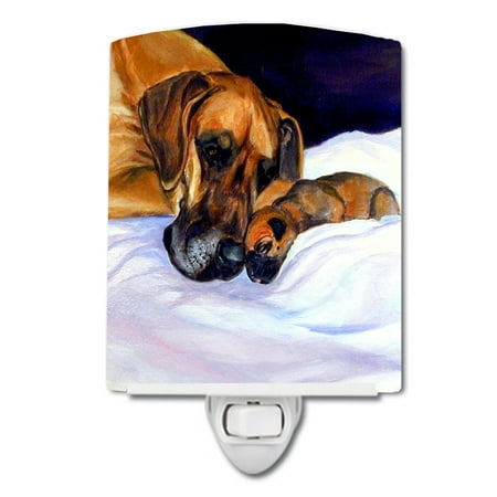 

Caroline s Treasures 7099CNL Natural Eared Fawn Great Dane Momma and Puppy Ceramic Night Light 6x4x3 multicolor