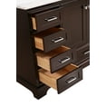 thumbnail image 2 of KBC Harper 60" Solid Wood Single Bathroom Vanity w/ Carrara Stone in Chocolate, 2 of 7