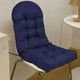 thumbnail image 3 of Cojín de poliéster para silla de patio con respaldo alto, ideal para primavera y verano. Azul profundo, 3 of 8