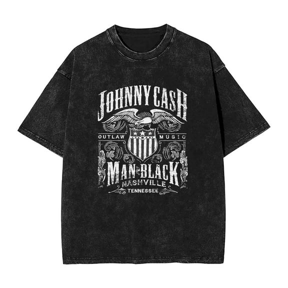 Johnny Cash (4) Men's Cotton Summer T-Shirts Vintage Tee Loose Fit Short Sleeve Casual Tshirts for Men Women M
