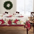 thumbnail image 2 of Elrene Poinsettia Garlands Engineered Tablecloth 60x84 Oval, 2 of 5
