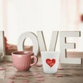 thumbnail image 4 of Taza de porcelana sin asa, vaso de cerámica reutilizable con estampado de corazón rojo para San Valentín, bodas, aniversarios, fiestas, 200 ml, 4 of 8