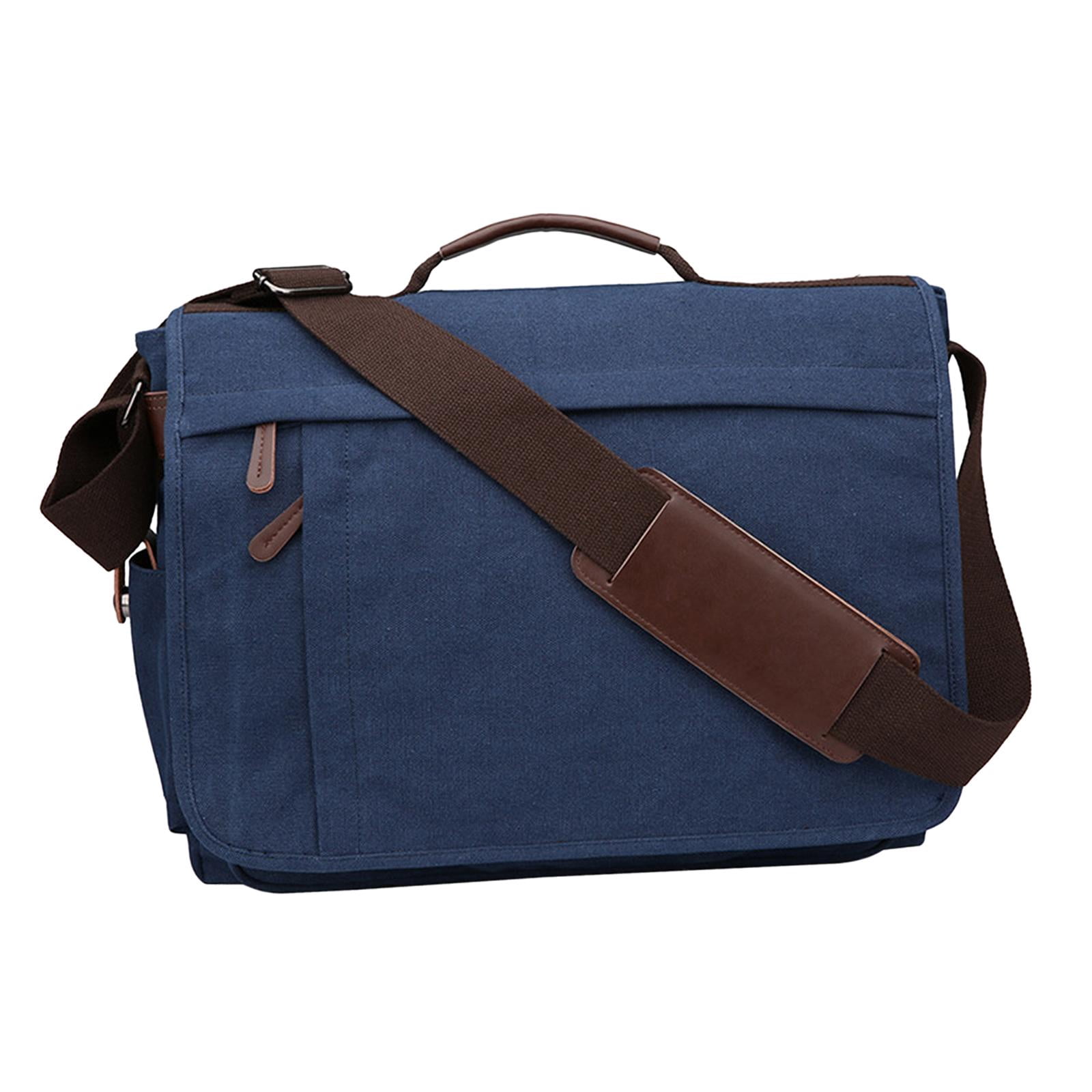 Wxqbjtam Business Briefcase Men Briefcase Satchel Wear Resistant Travelling Pouch Stylish Deep Blue