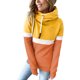 thumbnail image 5 of Sudadera Con Capucha Para Mujer, Capucha De Cuello Alto Con Bloqueo De Color, Sudadera Con Capucha Informal Para Mujer A Juego Para Ir De Compras ANGGREK Amarillo y Naranja M, 5 of 6