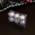thumbnail image 2 of Hvmvliv Christmas Ornaments 6Pc 1.56inch Christmas Decorative Glitter Hanging Balls Ornament for Christmas Tree Shatterproof Xmas Party Wedding Tree Decorations Silver, 2 of 6