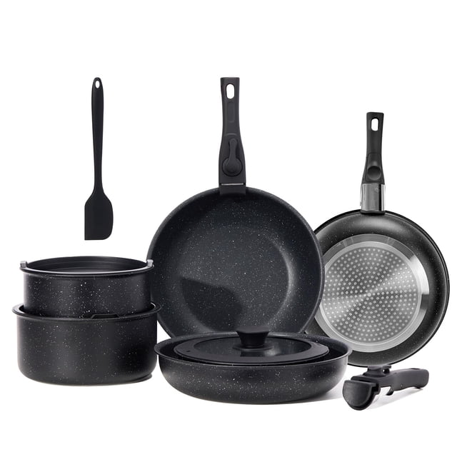 Pots and Pans Set Sweetcrispy Sweetcrispy 12 pcs Nonstick