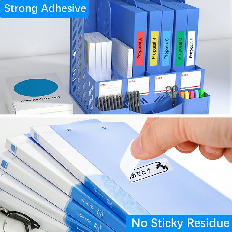 5-Pack Dymo LetraTag Compatible Label Tape - 1/2" 12mm X 4m Black On Blue Plastic Tape Refills