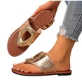 thumbnail image 6 of GERsome Thong Sandals for Women Summer Slip On Flats Beach Slide Sandals Dressy Comfort Travel Vacation Flip Flops, Rose Gold Size 6, 6 of 7