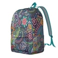 thumbnail image 2 of Unisex Bohemian Style Backpack, Lightweight Zipper Bag with Front Pocket, Durable Rucksack for School University Work Commute Travel Vacation, Ideal Gift, 2 of 5
