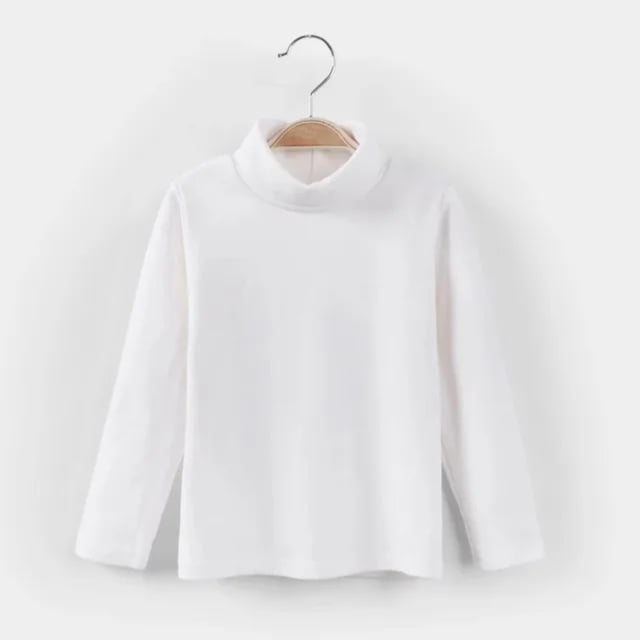 LNGOOR Nouveau 2021 Automne Hiver Garçons Filles Mode T-shirt Uni Manches Longues Col Rond Chaud Décontracté