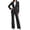 Black, variant on Jane Wardrobe Women's 2 Piece Business Suit Set Long Sleeve Notched Lapel Blazer & Straight Leg Pants for Office Wear, 1 Blazer + 1 Pants, S-XXXL