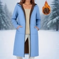 thumbnail image 2 of Long Hoodies for Women 2026 Winter Zip Up Fleece Linen Sherpa Overiszed Hooded Sweatshirt Jacket with Pockets, 2 of 7