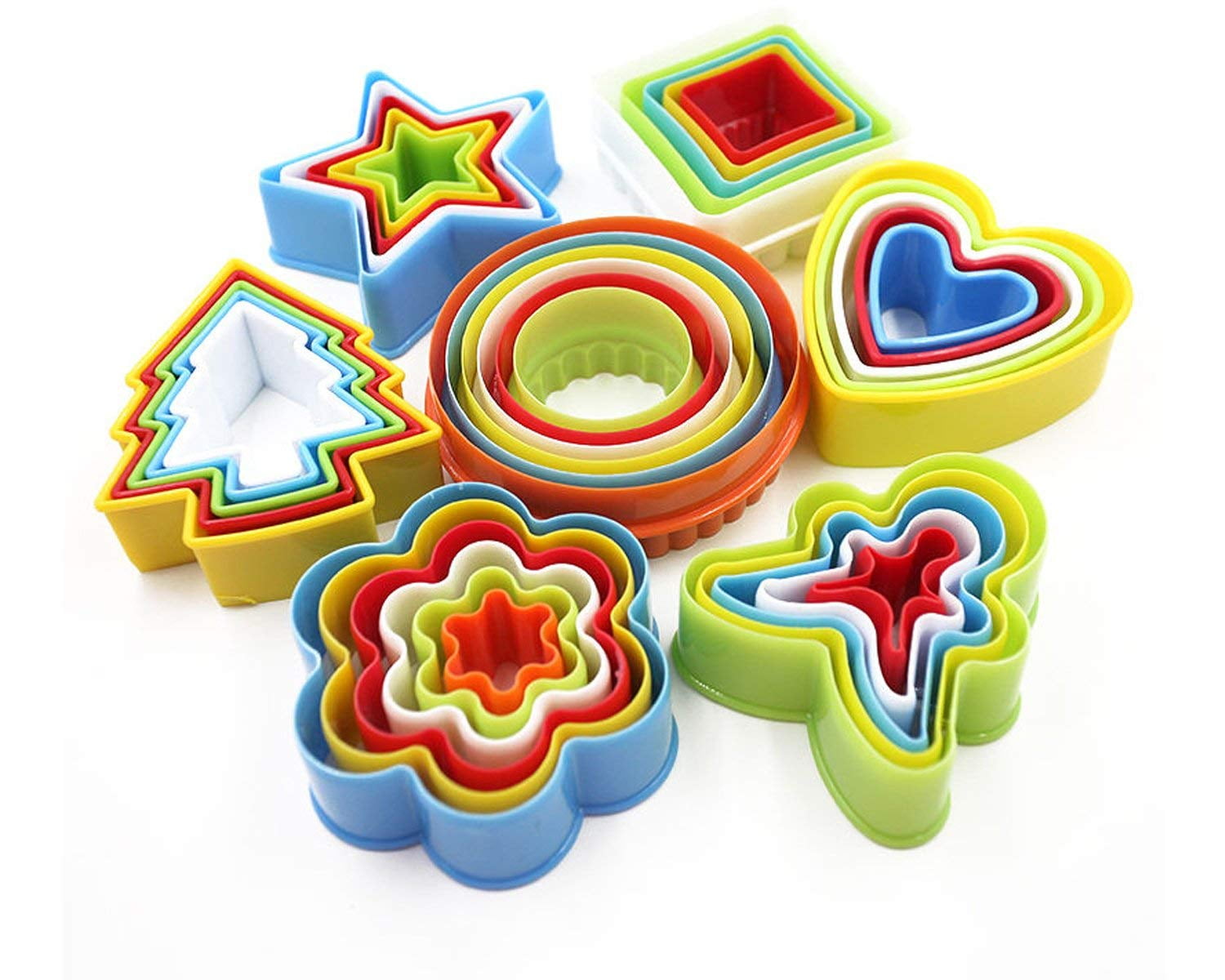 37pcs Cookie Cutter Biscuit Cutters Sandwich Cutters Colors Shapes Cake