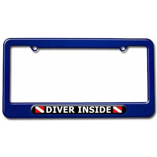 Chrome License Plate Frame "I'd rather be scuba diving" Auto Accessory Novelty 