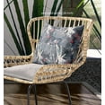 thumbnail image 4 of 28â€ Indigo Gray Tropical Indoor Outdoor Throw Pillow, 4 of 4