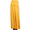 thumbnail image 3 of Women's Casual Foldable Waist Comfy Loose Fit Solid Maxi Skirt, 3 of 4