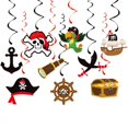 thumbnail image 3 of Decoración de fiesta de cumpleaños para niños, pancarta de pirata, globo de calavera pirata, decoración temática de pirata caribeño, 3 of 5