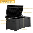 thumbnail image 3 of DEXTRUS Outdoor 120 Gallon Resin Deck Box, Black – Large Capacity for Outdoor Storage, 3 of 6