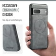 thumbnail image 6 of Compatible with Google Pixel 8a Magnetic Case, Classic Premium PU Leather TPU Hybrid MagSafe Ultra Slim Protective Skin Friendly Shockproof Case Cover for Google Pixel 8a, Gray, 6 of 7