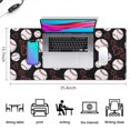 thumbnail image 5 of Long Mouse Pads for Desk,Black Baseballs and Hearts Pattern Desk Mats on Top Of Desks, Desk Mouse Pad Extra Large with 3mm Non-Slip Base and Stitched Edge for Gaming,Office,Work,Home 35.4"x15.7", 5 of 6