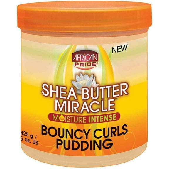 African Pride Shea Butter Miracle Moisture Intense Bouncy Curls Pudding 15 oz (Pack of 4)