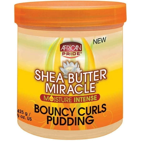 African Pride Shea Butter Miracle Moisture Intense Bouncy Curls Pudding 15 oz (Pack of 4)