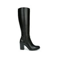 thumbnail image 3 of NATURALIZER Womens Black Ankle Strap Cushioned Round Toe Stacked Heel Zip-Up Leather Heeled Boots 6.5, 3 of 3