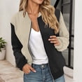 thumbnail image 2 of Unir Two-Tone Full Zip Athletic Jacket for Women, Stand Collar Long Sleeve, Casual Everyday Sporty Outerwear, 1 Piece, XS-6XL, Plus Size Friendly, 2 of 5
