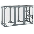 thumbnail image 2 of PawHut Outdoor Cat House, Catio Wooden Feral Cat Shelter, Cat Cage with Platforms, Large Enter Door, Weather Protection Asphalt Roof, 71" L, Gray, 2 of 9