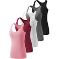 thumbnail image 1 of SURJDE Workout Tank Tops for Women Racerback Yoga Tanks Basic Athletic Activewear-4 Packs, 1 of 7